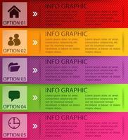 färgglad 5-stegs infografik vektor