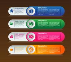 färgglad 4-stegs infografik vektor