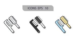 Haarbürstensymbole symbolen Vektorelemente für das Infografik-Web