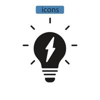 Energiesymbole symbolen Vektorelemente für das Infografik-Web vektor
