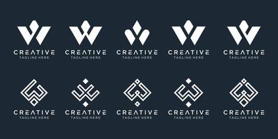 Sammlungsinitialen mit Logo-Designvorlage. Symbole für das Geschäft mit Mode, Digital, Technologie, einfach. vektor