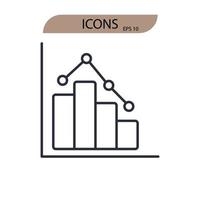 Börsenikonen symbolen Vektorelemente für Infografik-Web vektor