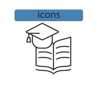 lärande ikoner symbol vektorelement för infographic webben vektor