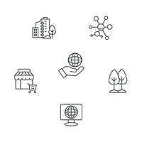 Smart-City-Icons gesetzt. Smart City Pack Symbolvektorelemente für Infografik-Web vektor
