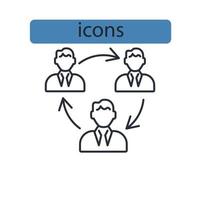 samarbete ikoner symbol vektorelement för infographic webben vektor