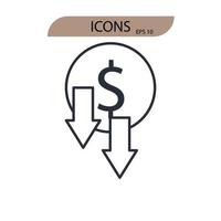 valuta kris ikoner symbol vektor element för infographic webben