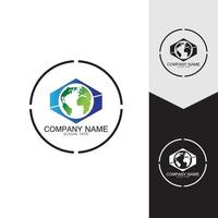 3D digital globe logotyp design. ikon vektor illustration. denna logotyp är lämplig för globala företagsteknologier och media- och reklambyråer