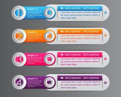 bunte 4-Stufen-Infografik vektor