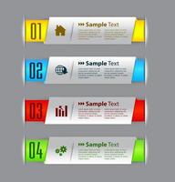 färgglad 4-stegs infografik vektor