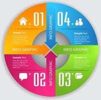 färgglad 4-stegs infografik vektor