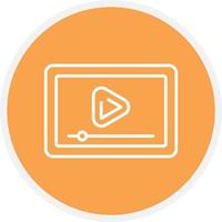 Videoplayer-Linienkreis vektor