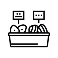 Thunfischfleisch in Containerlinie Symbol Vektor Illustration