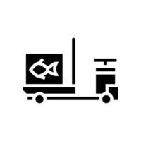 Thunfisch-Transport-Glyphen-Symbol-Vektor-Illustration vektor