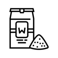 Weizenmehl Paket Symbol Leitung Vektor Illustration