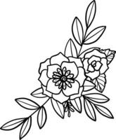 blommig ram krans monogram inbjudan blomsterarrangemang blomma botanisk dekoration vektor