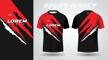 rot-schwarzes Sporttrikot-Design vektor