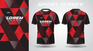 rotes schwarzes Hemd Sporttrikot-Design vektor