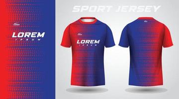 blau-rotes Sporttrikot-Design vektor