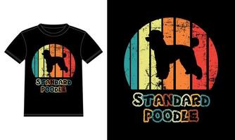 rolig standard pudel vintage retro solnedgång silhuett gåvor hund älskare hundägare viktig t-shirt vektor