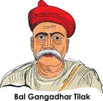 bal gangadhar tilak. war ein indischer Nationalist, Lehrer und Unabhängigkeitsaktivist. vektor