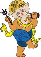 dans lord ganesha handritad vektorillustration vektor