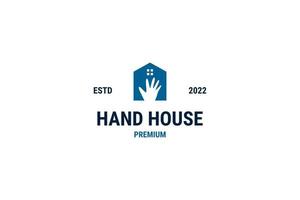 platt hand hus logotyp design vektor mall illustration idé