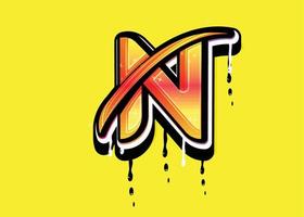 n-Buchstaben-Swoosh-Logo-Vektor vektor