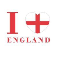 love england emblem med hjärta i nationell flagga färg med st george's cross. vektor