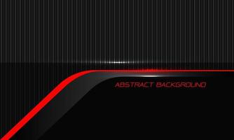 abstrakt röd linje cyber svart på grå metallic korrugerad mönster design modern futuristisk bakgrund vektor
