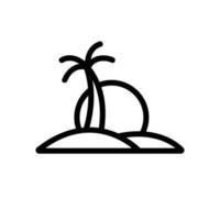 sunset island palm ikon vektor disposition illustration
