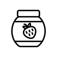 Glas Erdbeeren Symbol Vektor Umriss Illustration