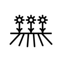 Feld der Sonnenblumen Symbol Vektor Umriss Illustration