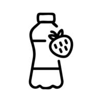 Flasche Erdbeersaft Symbol Vektor Umriss Illustration