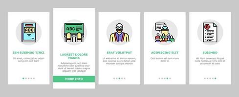 lärarutbildning onboarding ikoner som vektor