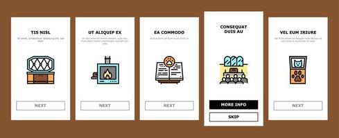 onboarding-ikonen des haustierbestattungsfriedhofs stellten vektor ein
