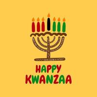 Happy Kwanzaa Banner, Social Media Post Afroamerikaner traditionelle Feier vektor