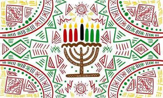 glad kwanzaa banner, sociala medier efter afroamerikanskt firande vektor