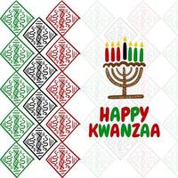 Happy Kwanzaa Banner, Social Media Post Afroamerikaner traditionelle Feier vektor