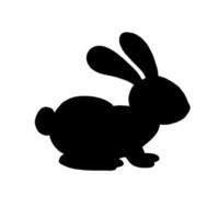 schwarze Kaninchensilhouette für Feiertagsdesigns. hand gezeichnete niedliche tiervektorillustration. vektor