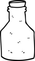 Strichzeichnung Cartoon alte Keramikflasche mit Kork vektor