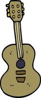 tecknad doodle gammal gitarr vektor