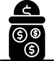 Glyph-Symbol Geld sparen vektor