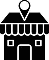 Shop-Standort-Glyphe-Symbol vektor