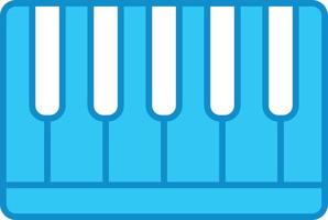 Klavierlinie blau gefüllt vektor