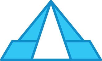 Pyramidenlinie blau gefüllt vektor