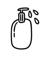 Vektor-Monolin-Seife-Gel-Flaschen-Logo-Symbol mit Blasen. einfache elementillustration für coronavirus covid-19. Hinweis zur persönlichen Hygiene und Desinfektion vektor