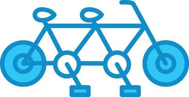 tandem linje fylld blå vektor