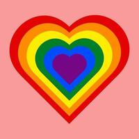 rainbow heart.heart form med regnbågsfärgad prideflagga. vektorillustration av hbt-gemenskapen vektor