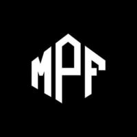 mpf brev logotyp design med polygon form. mpf polygon och kubform logotypdesign. mpf hexagon vektor logotyp mall vita och svarta färger. mpf-monogram, affärs- och fastighetslogotyp