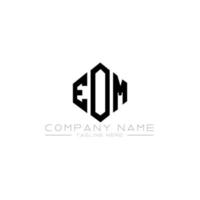 eom brev logotyp design med polygon form. eom polygon och kubform logotypdesign. eom hexagon vektor logotyp mall vita och svarta färger. eom monogram, affärs- och fastighetslogotyp.
